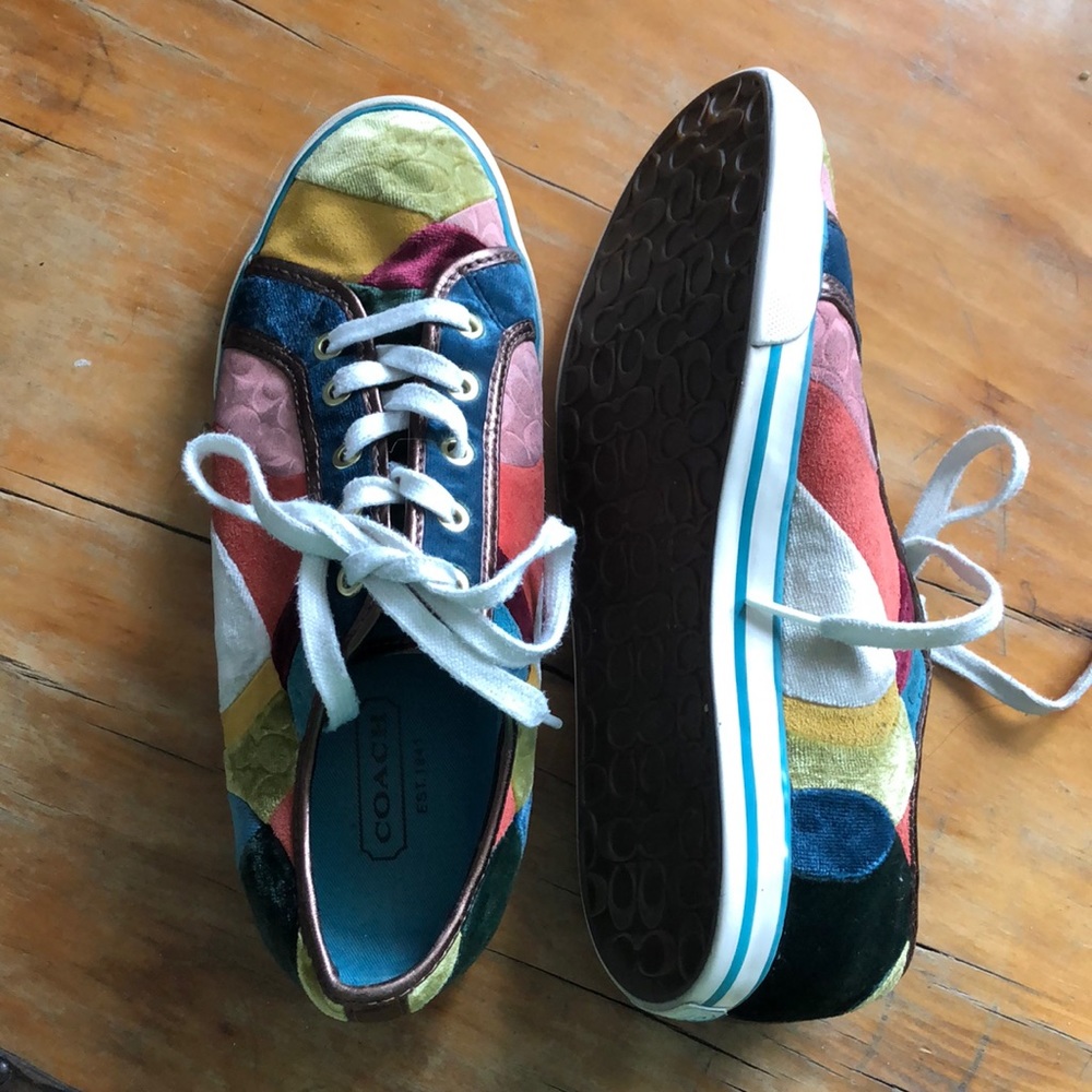COACH Danese Colorful Patchwork Tennis Shoes Sz 8